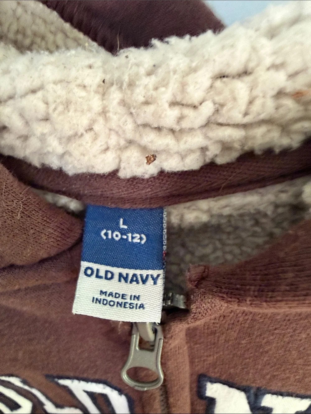 Old Navy Brown Sherpa-Lined Zip Hoodie for Kids